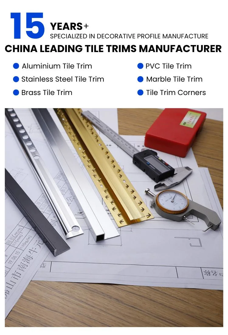 Factory Customized Exclusive Metal Different Shapes Aluminum Profile Wall Corner Edge Tile Trim