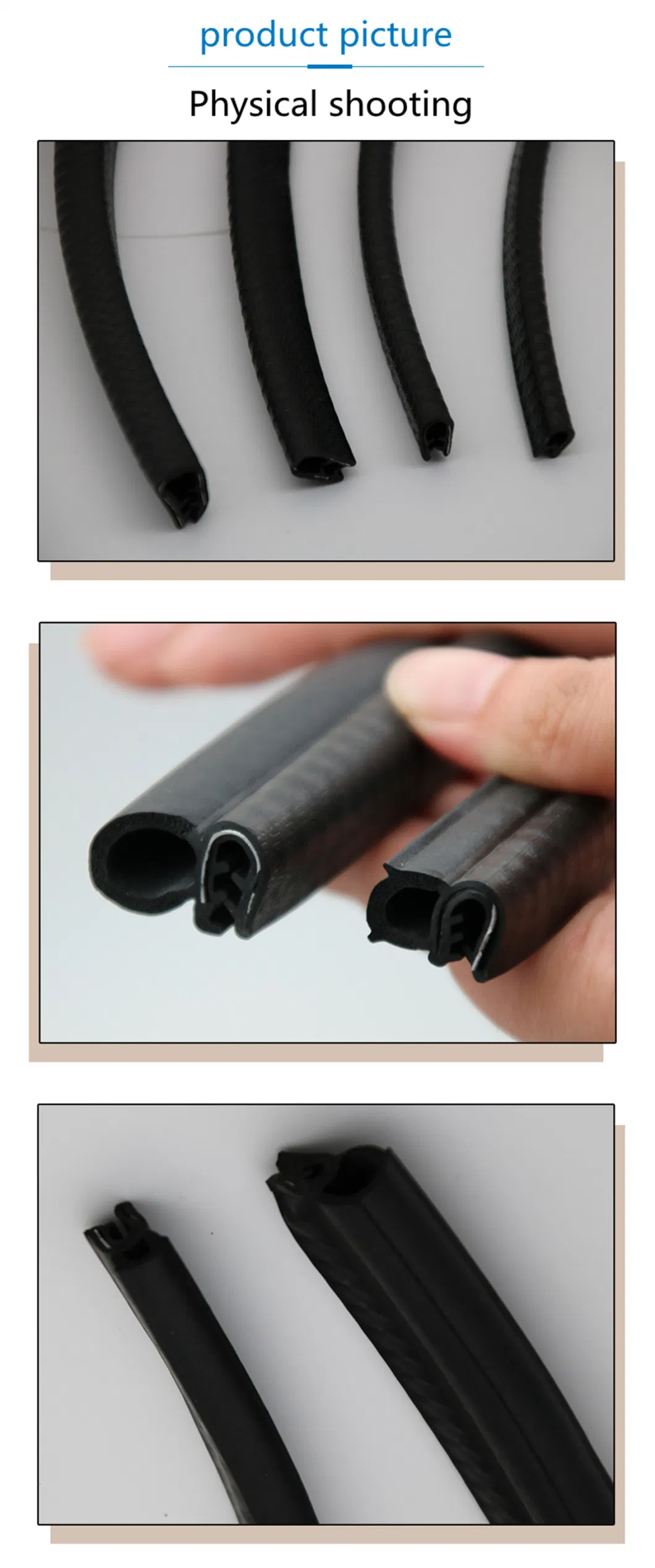 Multi-Purpose Large Side Bulb Push-on Weatherproof EPDM Composite Rubber Sealing Profile for Cabinet