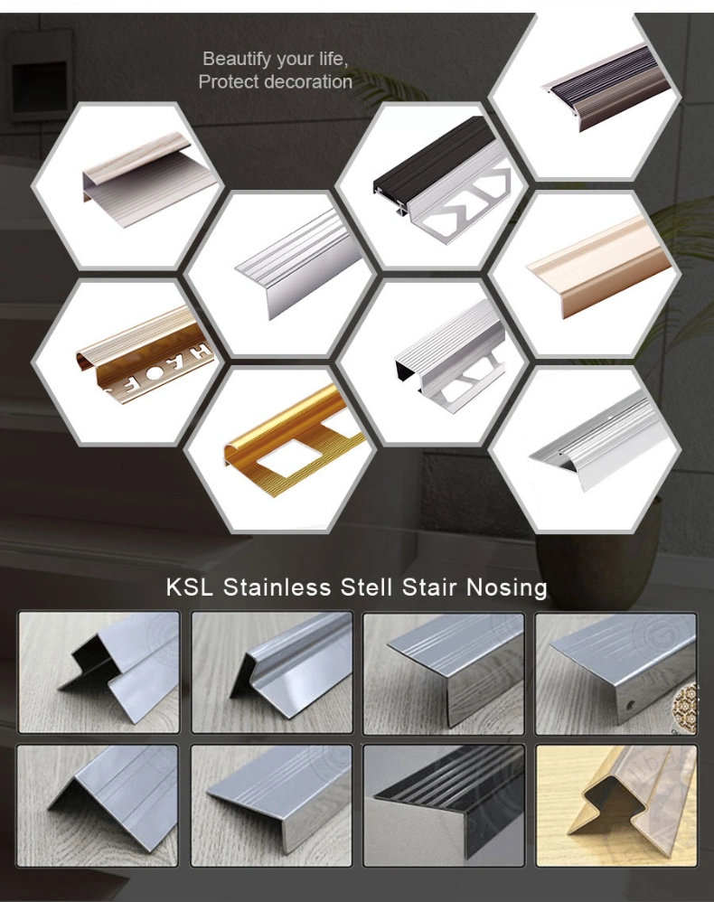 Aluminum Stair Nosing for Vinyl Floor Strip