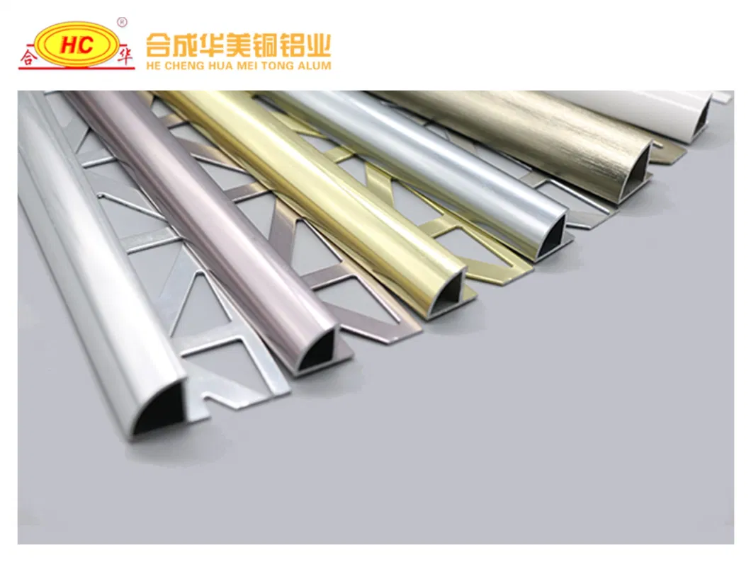 6063 Silver Anodized/Chrome Aluminum Tile Trim Aluminium Cornor Trim Extruded with Custom Logo