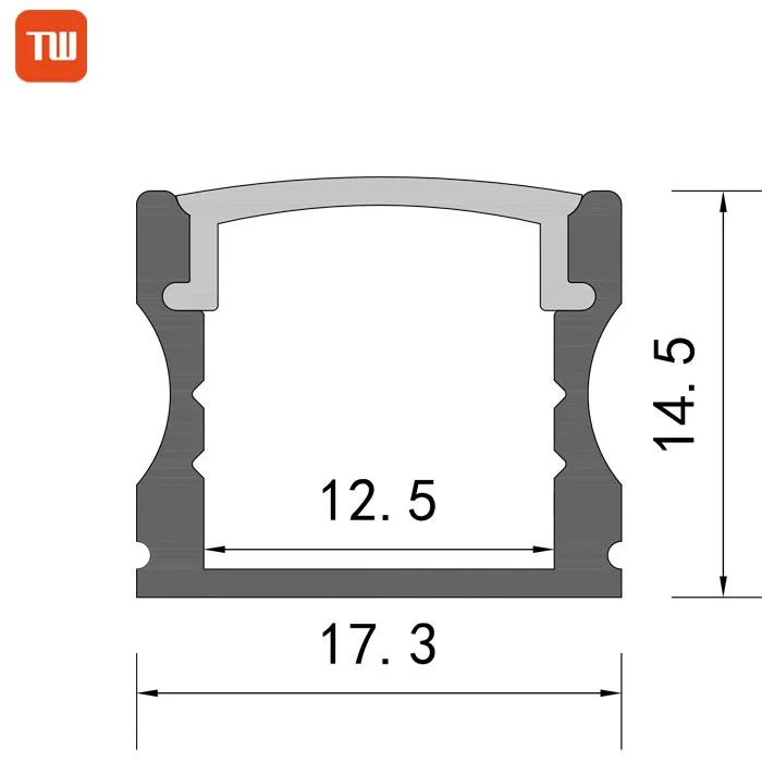 17X15mm Square Recessed Surface Floor Wall Ceiling Mounting Aluminum Channel LED Strip Profile