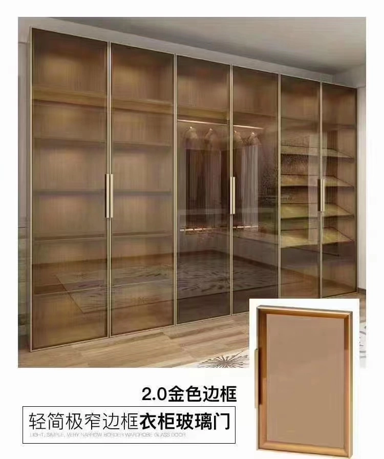 Anodized Brush Wardobe Door Aluminum Profile Glass Cabinet Frame Aluminum Extrusion Profile